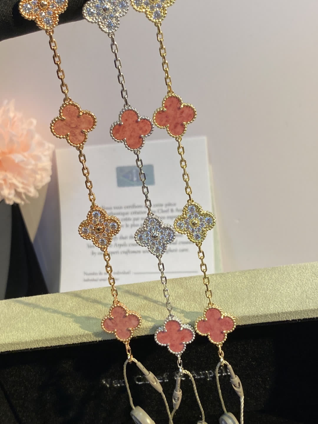Van Cleef & Arpels Alhambra Pink Enamel Bracelet